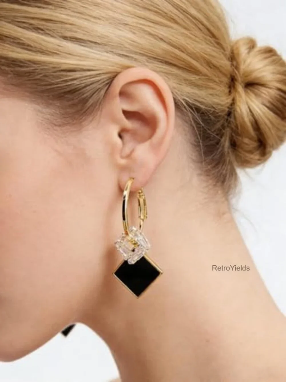 Gold Plated Geometric Drop Earrings Hypoallergenic Handmade Dangle Jewelry for